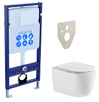 Комплект Aquatek SET Европа New cm: рама Standard INS-0000012 + унитаз AQ1106-00 с тонким сиденьем с механизмом плавного закрывания, белый