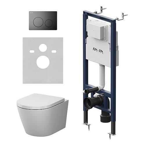 Комплект: Унитаз, Инсталляция, Кнопка смыва AM.PM X-Joy IS130138.851900