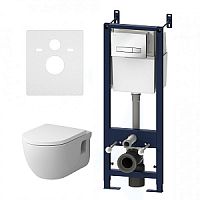 Комплект: Унитаз сиденье инсталляция кнопка AM.PM LIKE IS30201.801701