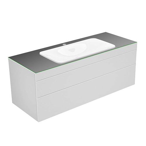 Тумба Keuco 31583700100 Edition 400 под умывальник 140х53.5 см, белый/стекло глянцевое антрацит купить недорого в интернет-магазине Керамос