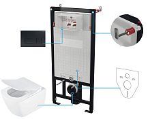 Комплект Deante CDZN6ZPW Anemon Zero: инсталляции с унитазом, клавиша черный матовый