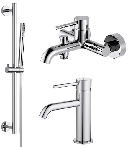 Комплект Aquatek AQ1330CR Европа для ванной Set 3 в 1 (AQ1310CR + AQ1340CR + AQ2012CR), хром
