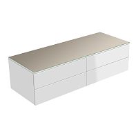 Тумба Keuco 31766840000 Edition 400 боковая 140х53.5 см, белый глянцевый/стекло глянцевое кашемир