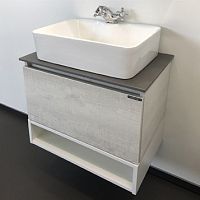 Тумба Comforty 00-00011849 Прага подвесная 60х40 см, с раковиной PZ-6068, дуб белый Тумба Comforty 00-00011849 Прага подвесная 60х40 см, с раковиной PZ-6068, дуб белый