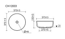 Раковина накладная Ceramica Nova TAYCAN CN12003MB Раковина накладная Ceramica Nova TAYCAN CN12003MB