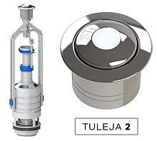 Сливной механизм KKPol ZSB/211/0/T/2, ZSB/211 однорежимный с STOP, 33-42 см, хром