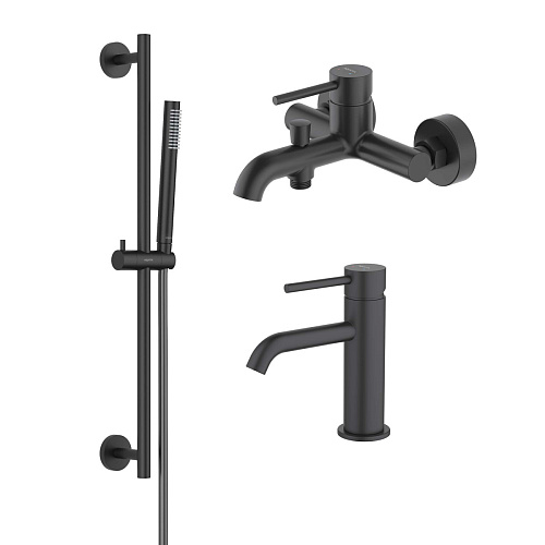 Комплект Aquatek AQ1330MB Европа для ванной Set 3 в 1 (AQ1310MB + AQ1340MB + AQ2012MB), черный матовый Комплект Aquatek AQ1330MB Европа для ванной Set 3 в 1 (AQ1310MB + AQ1340MB + AQ2012MB), черный матовый