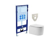 Комплект Aquatek SET Мия: рама Standard INS-0000012 (без клавиши и крепежа) + унитаз AQ2004-00 с тонким сиденьем Soft-close, белый