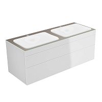 Тумба Keuco 31574820100 Edition 400 под умывальник 140х53.5 см, белый глянцевый/стекло глянцевое трюфель