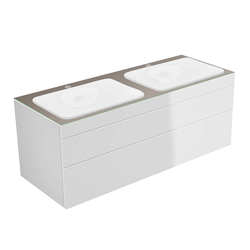 Тумба Keuco 31574820100 Edition 400 под умывальник 140х53.5 см, белый глянцевый/стекло глянцевое трюфель купить недорого в интернет-магазине Керамос