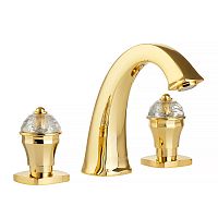 Смеситель Migliore 27329 Korona для раковины, ручки Crystal/золото