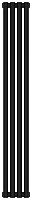 Радиатор Сунержа 31-0302-1204 Эстет-11 отопительный н/ж 1200х180 мм/ 4 секции, матовый черный
