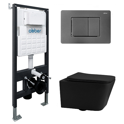Инсталляция с подвесным унитазом Abber Rechteck AC1201MB-AC0105-AC0120NG
