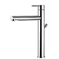 Смеситель Gattoni 2249/22C0cr Easy для раковины высокий 337 мм  c донным клапаном, излив 225 мм цвет хром