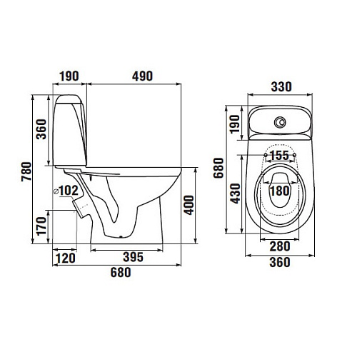 Унитаз-компакт Jika VEGA ROCA 245140002421