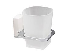 Подстакан,подставка для зуб. щеток WasserKRAFT Leine K-5000 K-5028WHITE, хром