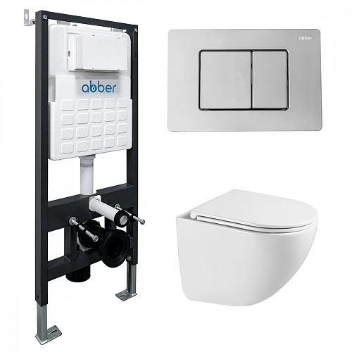 Инсталляция с подвесным унитазом Abber BEQUEM AC1131TC-AC0105-AC0120 купить недорого в интернет-магазине Керамос