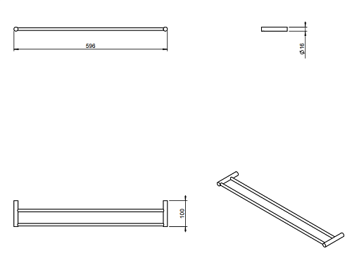Полотенцедержатель двойной COSMIC LOGIC WJC226A0061003 купить недорого в интернет-магазине Керамос