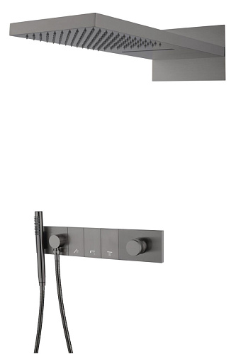 Встроенная душевая система 55х45х110 см Boheme ZODIAC 132-GM антрацит Встроенная душевая система 55х45х110 см Boheme ZODIAC 132-GM антрацит