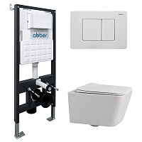 Инсталляция с подвесным унитазом Abber Rechteck AC1201-AC0105-AC0120MW Инсталляция с подвесным унитазом Abber Rechteck AC1201-AC0105-AC0120MW