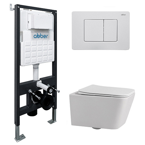 Инсталляция с подвесным унитазом Abber Rechteck AC1201-AC0105-AC0120MW