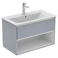 Тумба Ideal Standard E0827EQ Connect Air для раковины 80х44 см, подвесная, Glossy Light Grey + Matt White (светло-серый глянцевый + белый матовый) Тумба Ideal Standard E0827EQ Connect Air для раковины 80х44 см, подвесная, Glossy Light Grey + Matt White (светло-серый глянцевый + белый матовый)