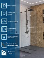 Душевая перегородка BelBagno Uno UNO-L-1-TB-100-C-GM