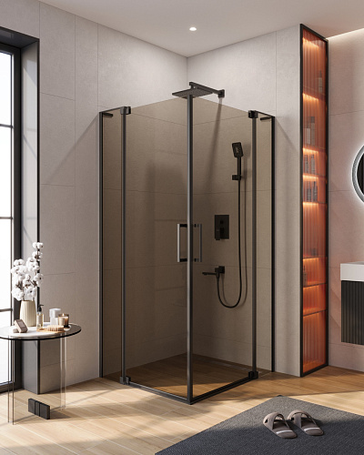 Душевой уголок CEZARES SLIDER-A-2-100/110-BR-NERO Душевой уголок CEZARES SLIDER-A-2-100/110-BR-NERO