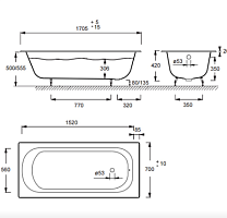 Ванна чугунная Jacob Delafon  E2966-00