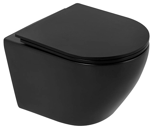 Чаша унитаза BelBagno BB062CHR-MB COLORATO подвесного, 37х49 см, черная