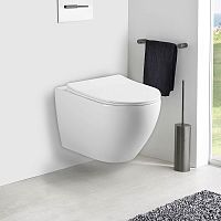 Унитаз Vincea VT1-211 Esse подвесной, безободковый, 36х50.5 см, ультратонкое сиденье Soft-close, белый