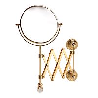 Зеркало Migliore 16836 Cristalia оптическое пантограф (3Х) настенное, золото/Swarovski