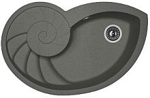 Мойка для кухни Florentina 20.350.E0820.102 Наутилус 82х53 см, с крылом, черная