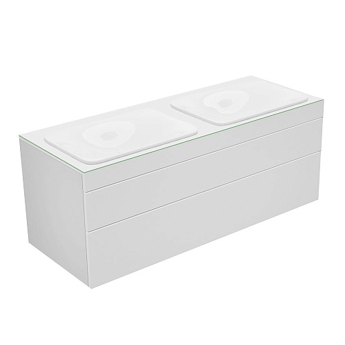 Тумба Keuco 31574270000 Edition 400 под умывальник 140х53.5 см, белый/стекло белое матовое купить недорого в интернет-магазине Керамос