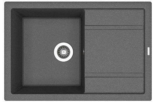 Мойка для кухни Florentina 20.160.D0760.102 Липси 76х51 см, с крылом, черная снят с производства