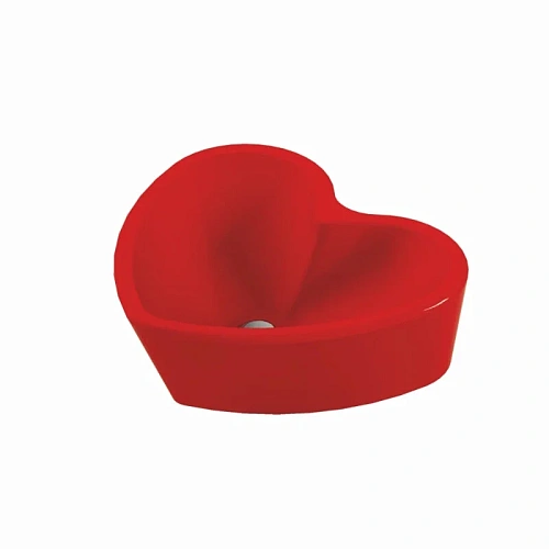 Умывальник Sanita Luxe LOVSLWB03 Love is 45 накладной 45х40 см, красный (нов. арт. WB.CT/LoveIs/45-N/RED.G/S1)