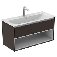 Тумба Ideal Standard E0828VY Connect Air для раковины 100х44 см, подвесная, Matt Dark Brown + Matt White (темно-коричневый матовый + белый матовый) Тумба Ideal Standard E0828VY Connect Air для раковины 100х44 см, подвесная, Matt Dark Brown + Matt White (темно-коричневый матовый + белый матовый)