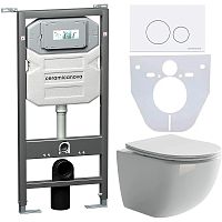 Сет 4 в 1 Ceramica Nova CN3009_1001W_1000: унитаз подвесной Forma Rimless + система инсталляции Envision + кнопка смыва Round, белый Сет 4 в 1 Ceramica Nova CN3009_1001W_1000: унитаз подвесной Forma Rimless + система инсталляции Envision + кнопка смыва Round, белый
