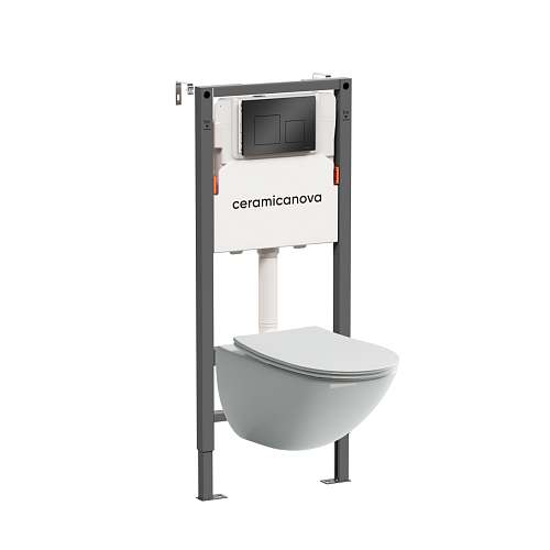 Комплект: Унитаз, Инсталляция, Кнопка смыва Ceramica Nova CN1905_121002MB Комплект: Унитаз, Инсталляция, Кнопка смыва Ceramica Nova CN1905_121002MB