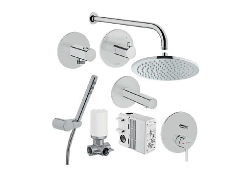 Набор Vitra A49286EXP Origin встроенной душевой системы на 3 направления, хром