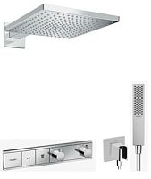 Сет №1516 26238000, Верхний душ + 15380000, Термостат + 15310180, Термостат встр., с вентилем, внутряняя часть + 24320000, Ручной душ + 28272000, Шланг для душа + 26889000, Шланговое подсоединение