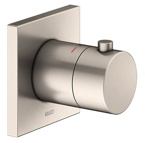Смеситель Keuco 59553050002 IXMO с термостатом для встройки DN 15, никель шлифованный Смеситель Keuco 59553050002 IXMO с термостатом для встройки DN 15, никель шлифованный