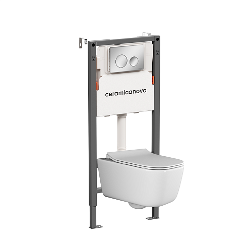 Комплект: Унитаз, Инсталляция, Кнопка смыва Ceramica Nova CN3005_121001CH Комплект: Унитаз, Инсталляция, Кнопка смыва Ceramica Nova CN3005_121001CH
