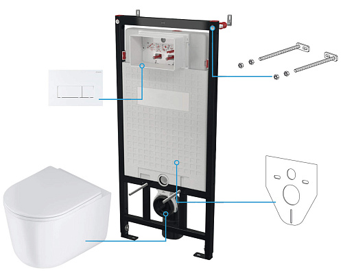 Комплект Deante CDJA6ZPW Jasmin: инсталляции с унитазом, клавиша белый матовый Комплект Deante CDJA6ZPW Jasmin: инсталляции с унитазом, клавиша белый матовый