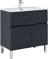 Тумба с раковиной Aquanet 00274119 Алвита New, 81х47 см, серая