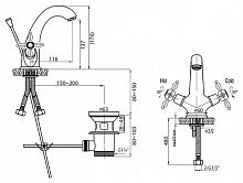 Смеситель для раковины Cezares RETRO CEZARES RETRO-C-LS1-01