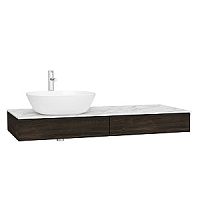 Тумба под раковину Vitra 65680 Origin подвесная, левосторонняя, 120х48 см, темный вяз