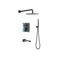 Душевой комплект Aquatek AQ1273MB Оберон Set 4 в 1, черный матовый Душевой комплект Aquatek AQ1273MB Оберон Set 4 в 1, черный матовый