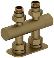 Вентиль Сунержа 032-1417-1234, 2х1/2" прямой скрытый-скрытый EU50, матовое золото