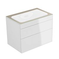 Тумба Keuco 31571840000 Edition 400 под умывальник 70х53.5 см, белый глянцевый/стекло глянцевое кашемир